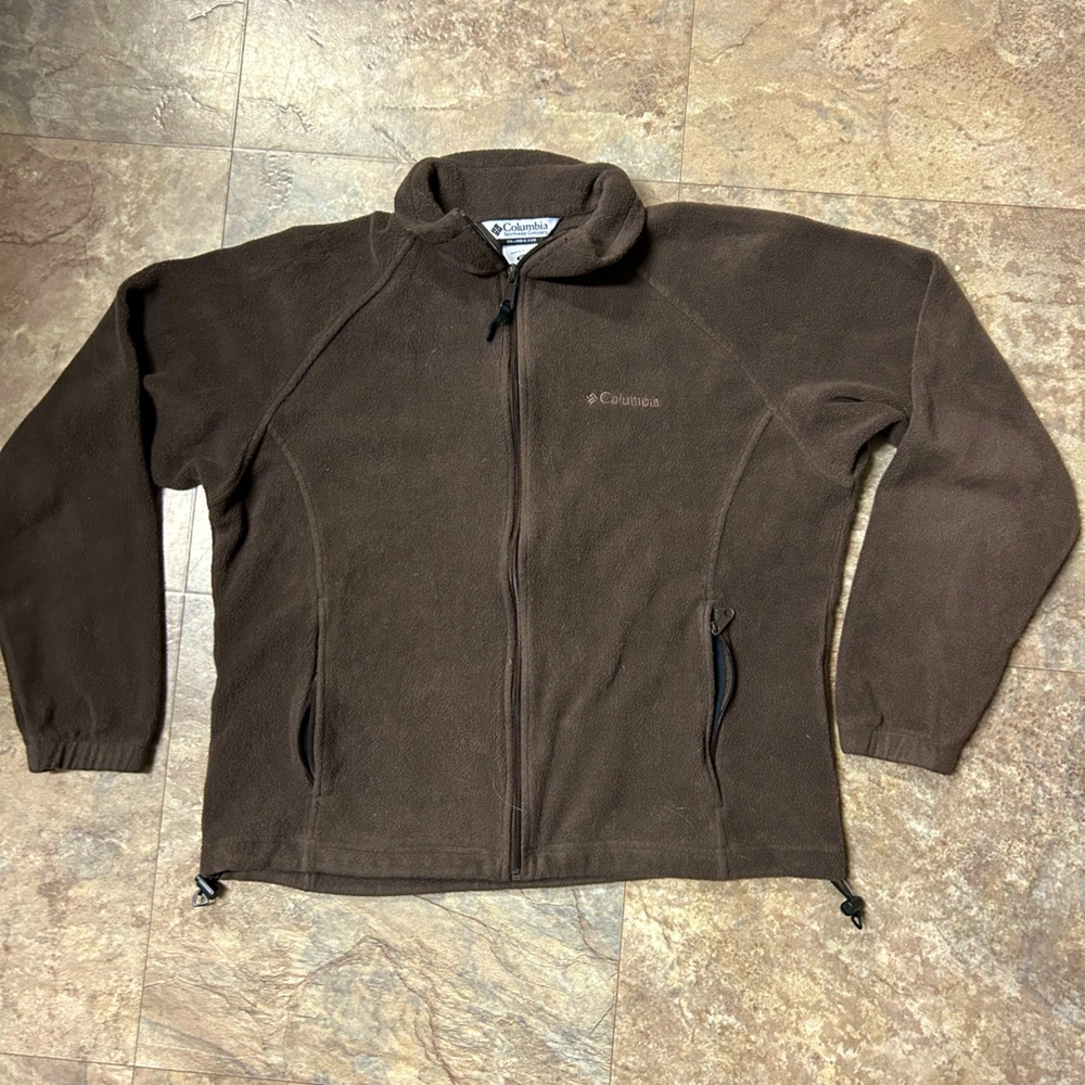 Columbia brand women’s extra large brown zip up jacket sweater